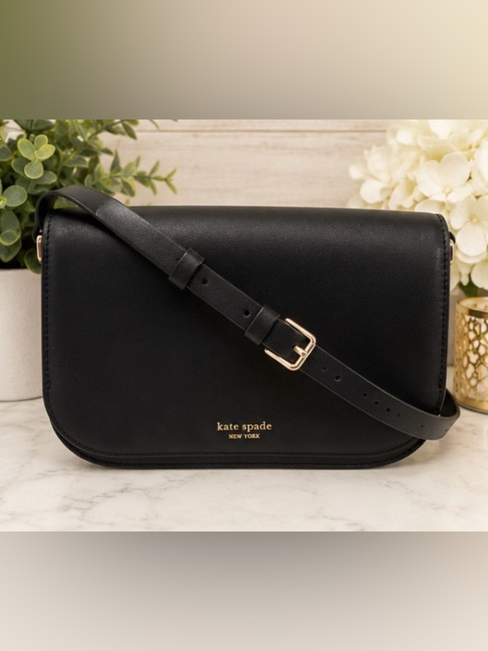 Kate Spade Nadine Medium Flap Crossbody Bag – Black – New With Tags